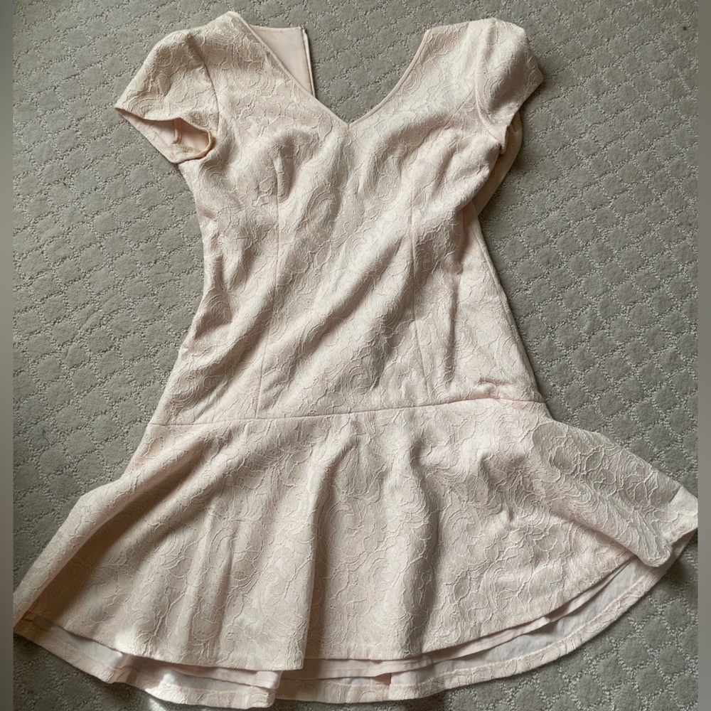 Lace V-Neck Club Monaco A-Line Dress With Drop Waist